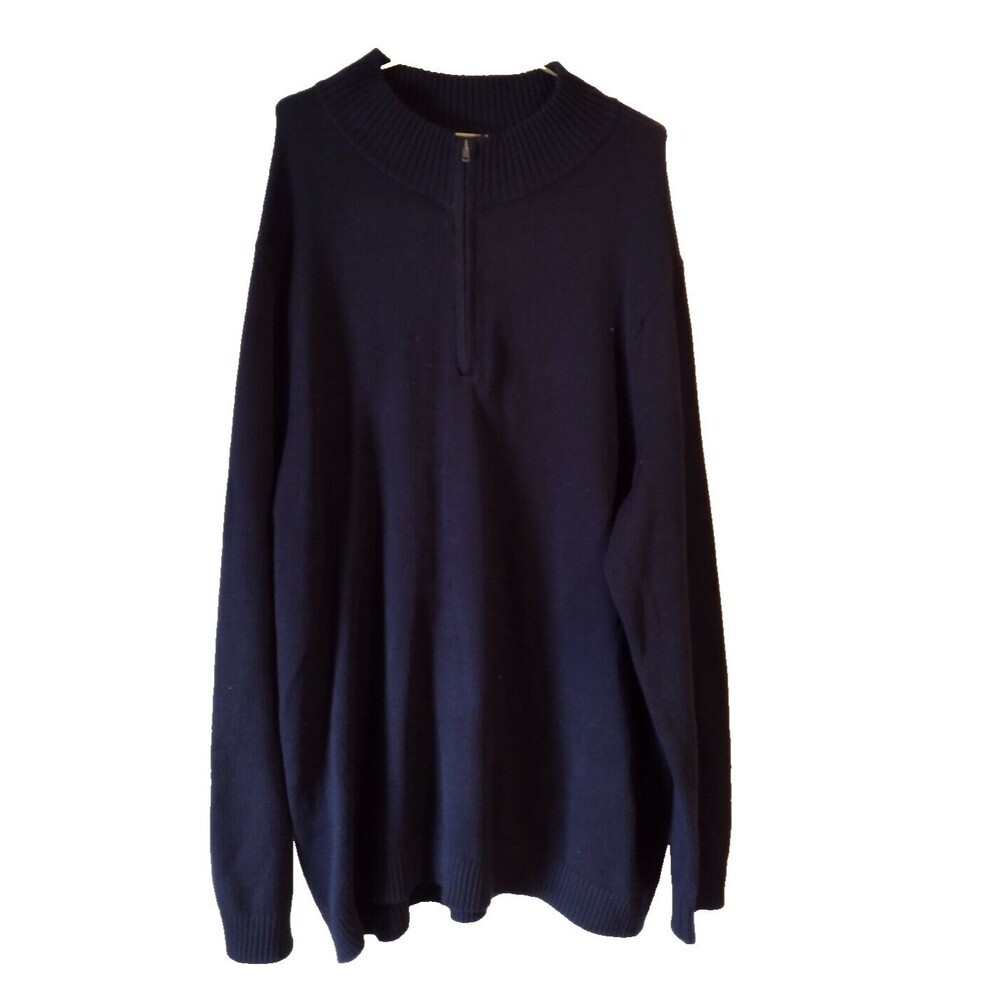 Goodfellow & Co. 3XB Pullover Mens Navy Blue 3/4 Zip Long Sleeve Casual Sweater